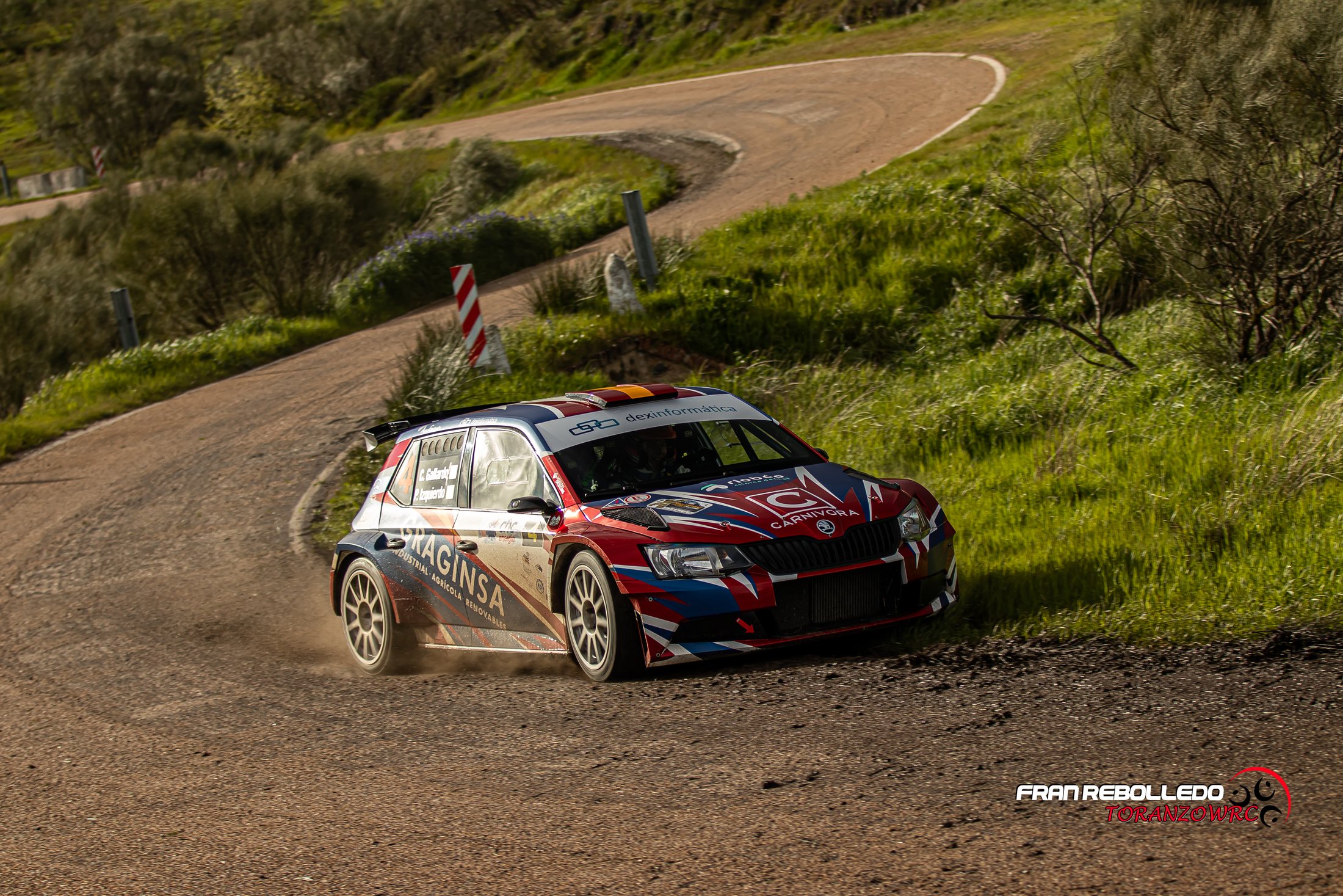 Skoda Fabia R5 de GRT Rally Team en tramo de asfalto